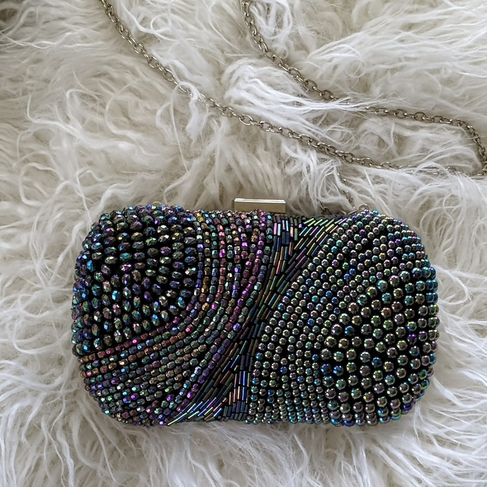 Purple Beaded Evening Bag